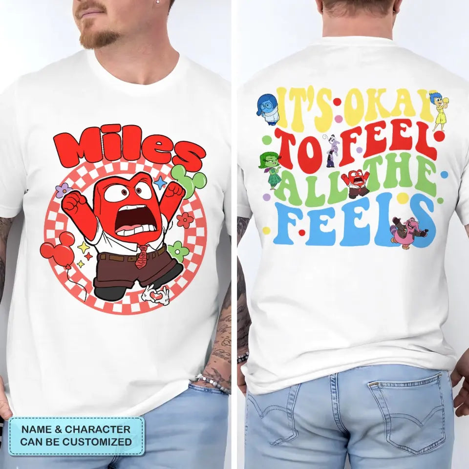It's Okay To Feel All The Feels - Personalized Custom Double-side T-shirt - Gift For Couple, Your Lover