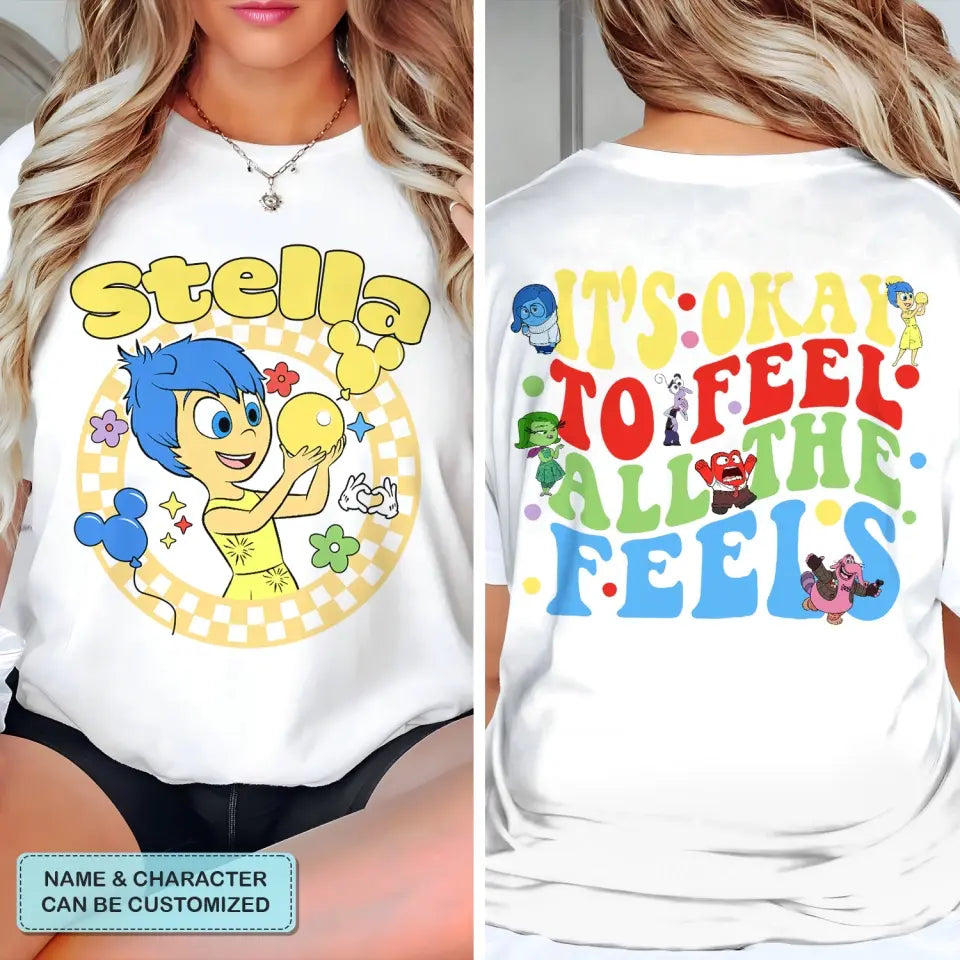 It's Okay To Feel All The Feels - Personalized Custom Double-side T-shirt - Gift For Couple, Your Lover