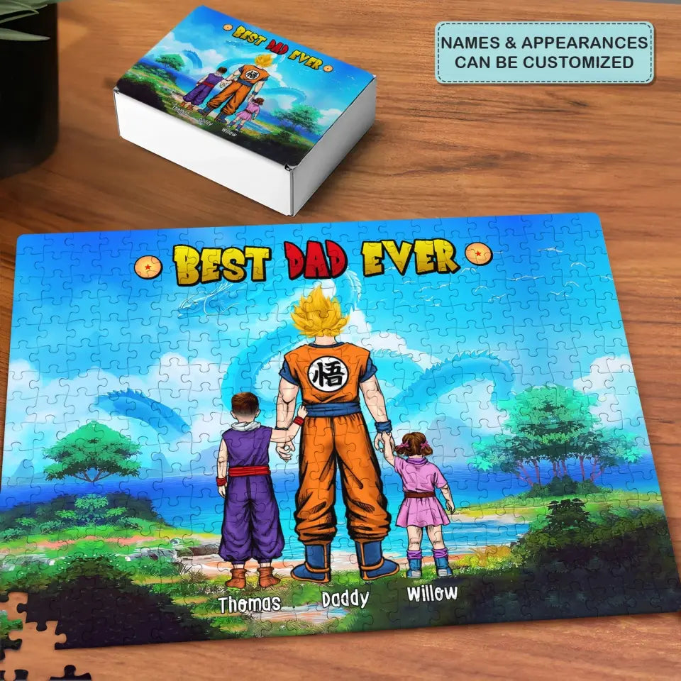 Best Dad Ever - Personalized Custom Jigsaw Puzzle - Gift For Family Members