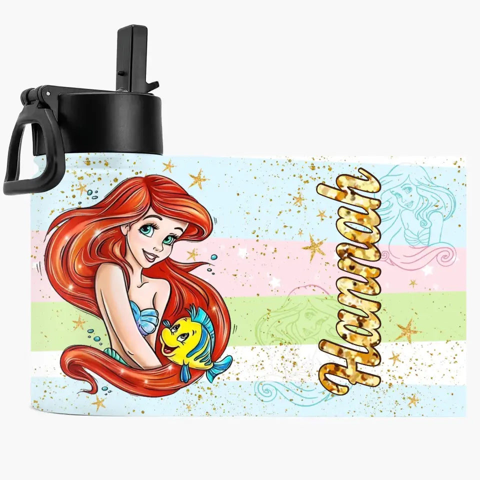 Princess Bottle - Personalized Custom Kids Insulated Bottle - Birthday, Back To School, Kindergarten, First, Second, Third, Fourth, Fifth Grade, Pre-K Gift For Kids