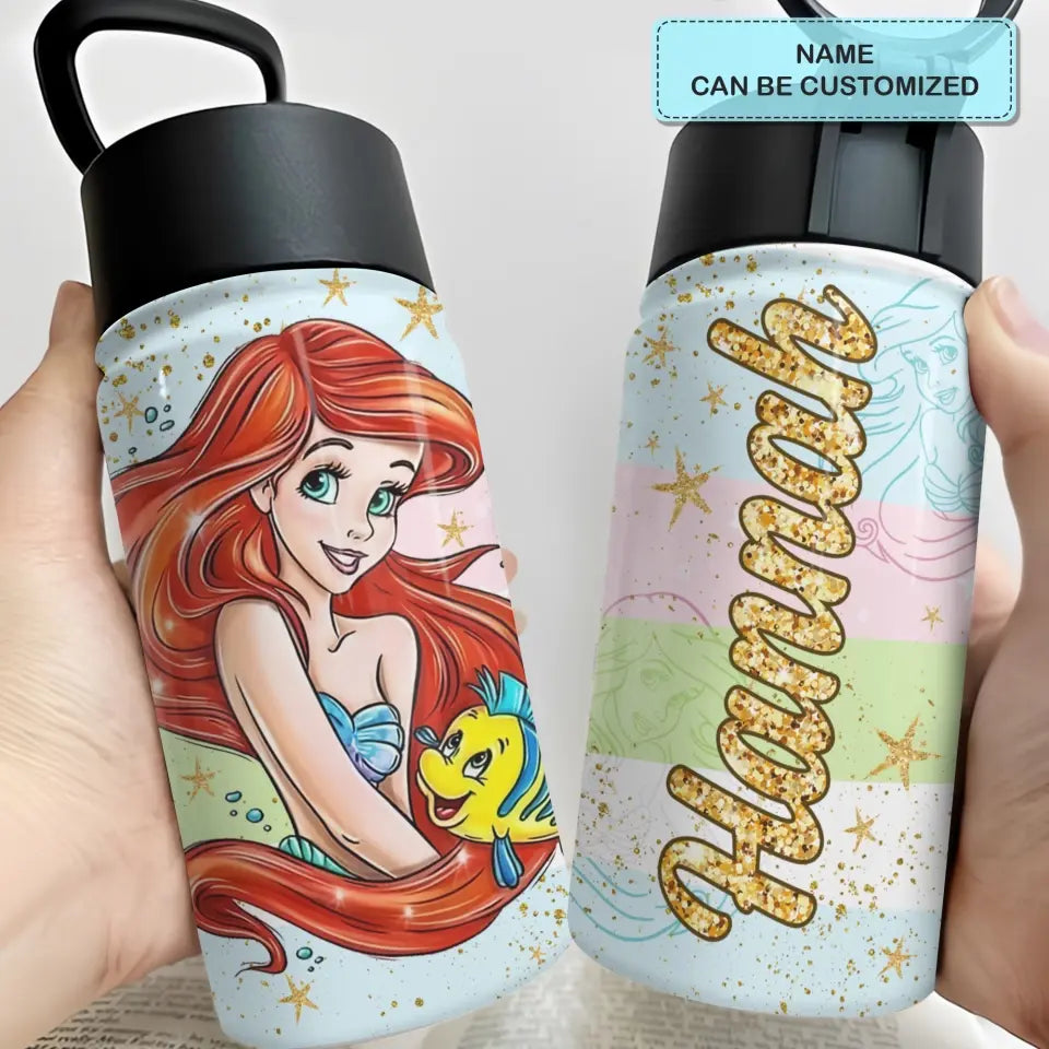 Princess Bottle - Personalized Custom Kids Insulated Bottle - Birthday, Back To School, Kindergarten, First, Second, Third, Fourth, Fifth Grade, Pre-K Gift For Kids