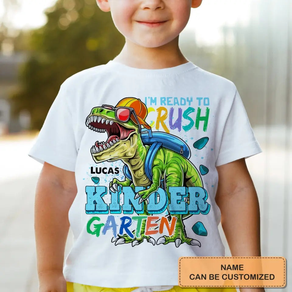 I'm Ready To Rush Kindergarten - Personalized Custom Youth T-shirt - Birthday, Back To School, Kindergarten, First, Second, Third, Fourth, Fifth Grade, Pre-K Gift For Kids