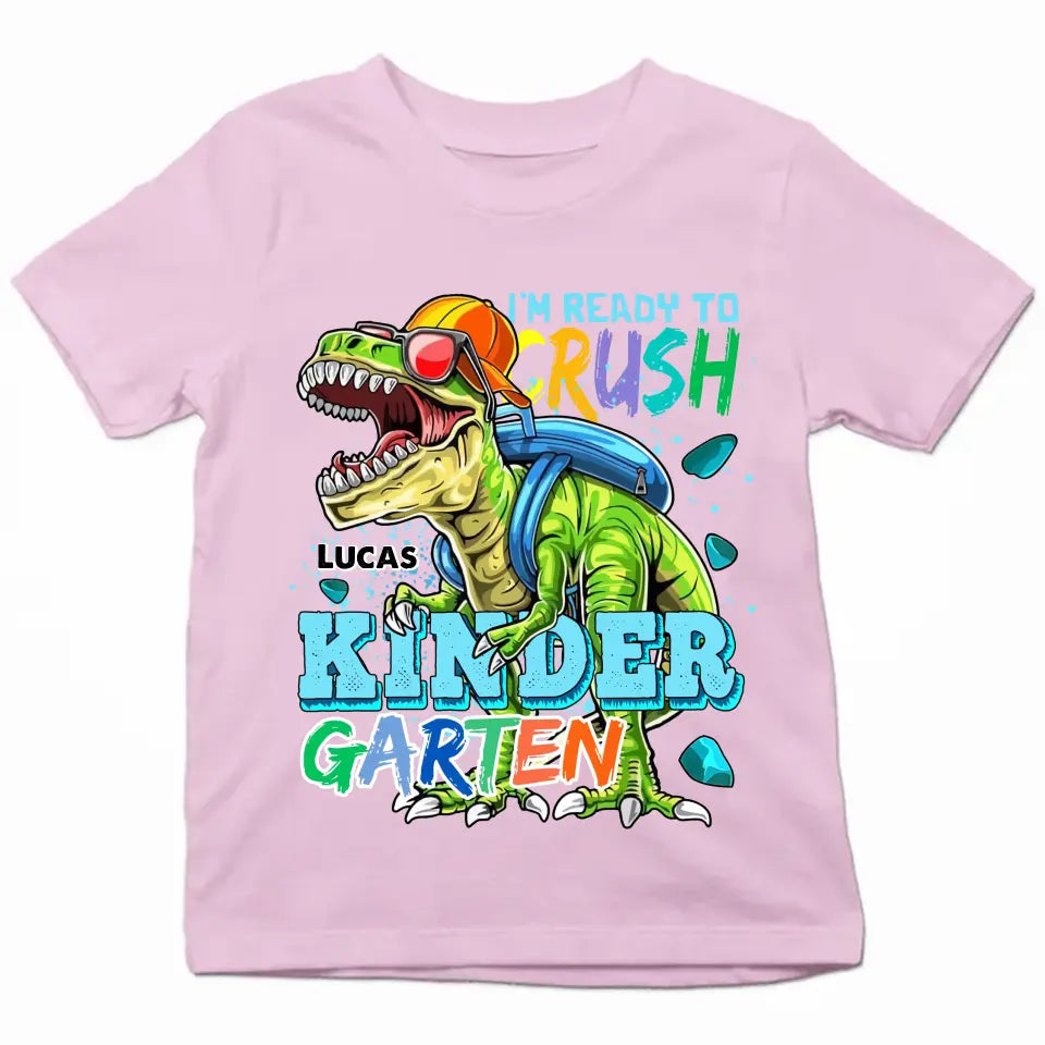 I'm Ready To Rush Kindergarten - Personalized Custom Youth T-shirt - Birthday, Back To School, Kindergarten, First, Second, Third, Fourth, Fifth Grade, Pre-K Gift For Kids