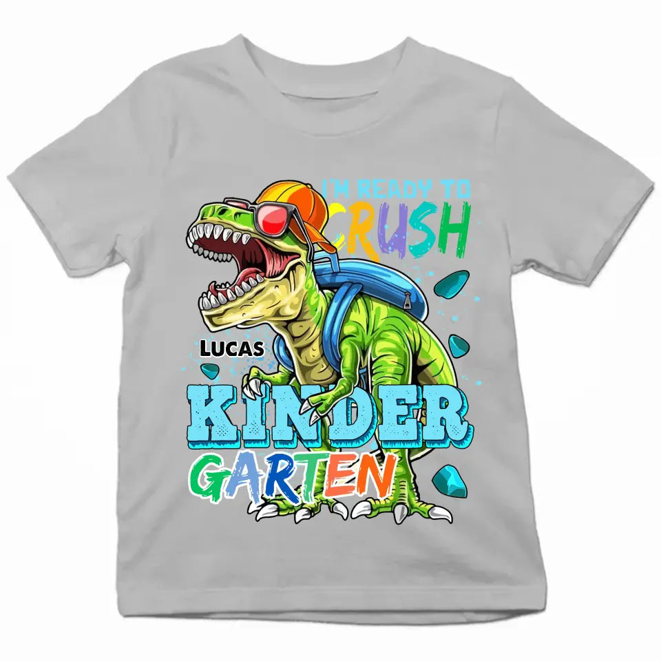 I'm Ready To Rush Kindergarten - Personalized Custom Youth T-shirt - Birthday, Back To School, Kindergarten, First, Second, Third, Fourth, Fifth Grade, Pre-K Gift For Kids