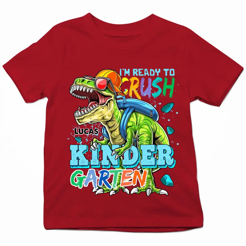 I'm Ready To Rush Kindergarten - Personalized Custom Youth T-shirt - Birthday, Back To School, Kindergarten, First, Second, Third, Fourth, Fifth Grade, Pre-K Gift For Kids