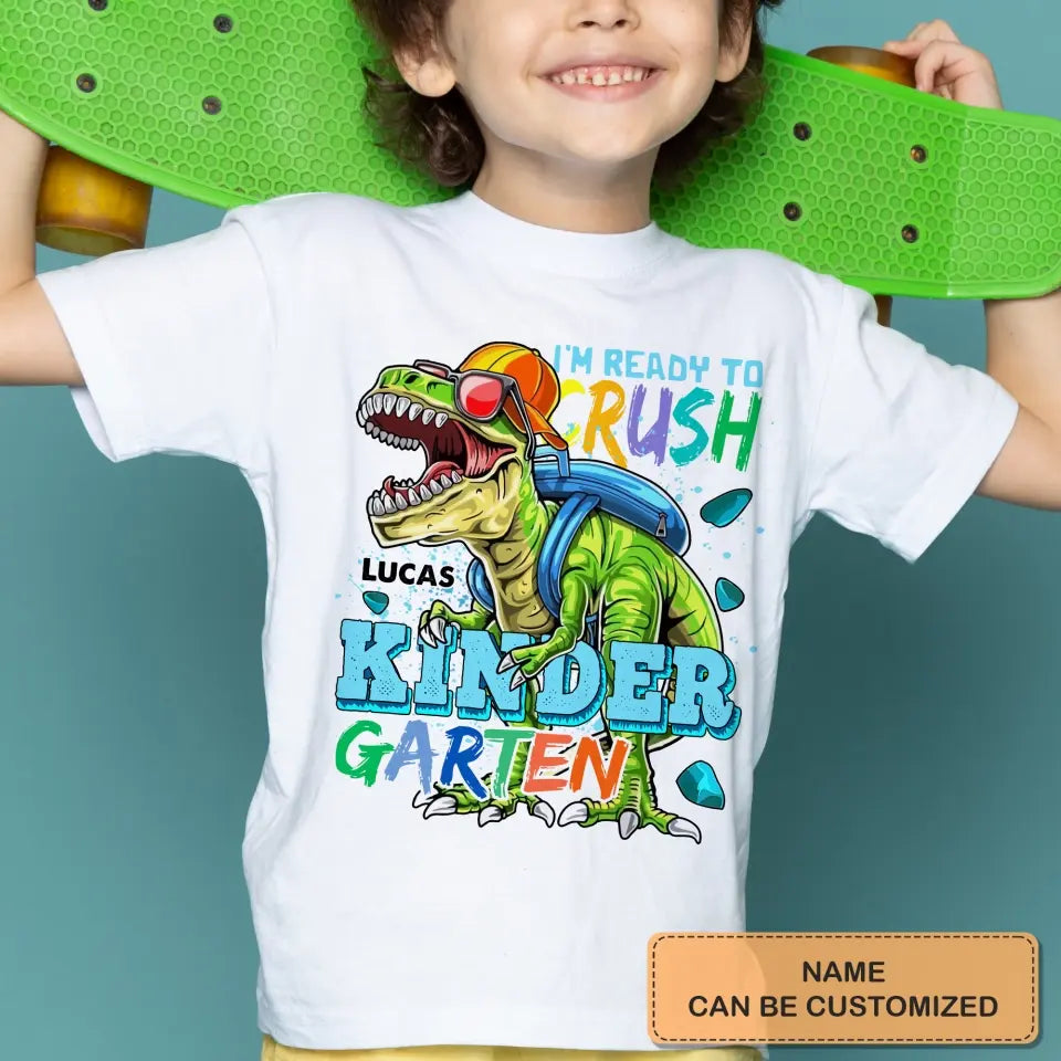I'm Ready To Rush Kindergarten - Personalized Custom Youth T-shirt - Birthday, Back To School, Kindergarten, First, Second, Third, Fourth, Fifth Grade, Pre-K Gift For Kids