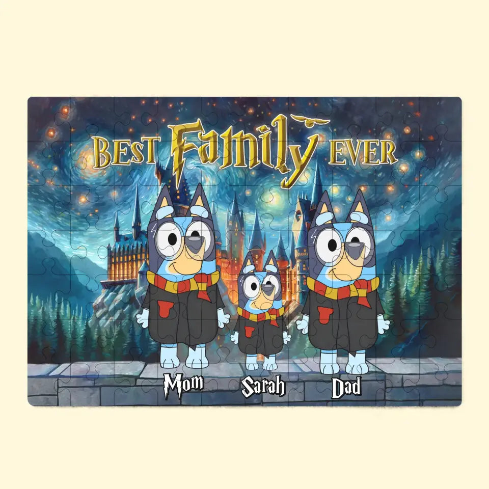 Custom Family Wizard - Personalized Custom Jigsaw Puzzle - Gift For Family Members