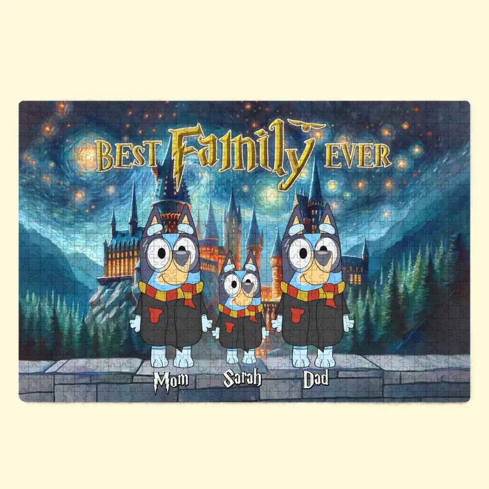 Custom Family Wizard - Personalized Custom Jigsaw Puzzle - Gift For Family Members