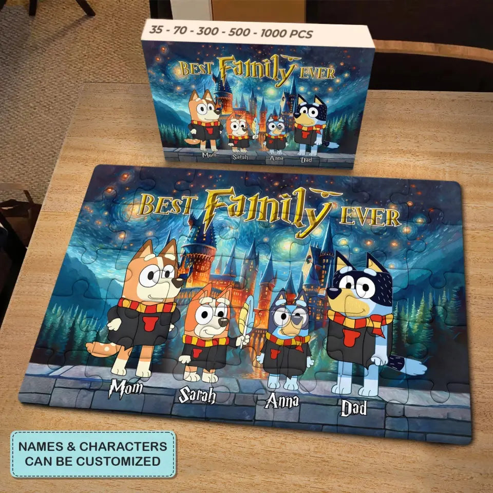 Custom Family Wizard - Personalized Custom Jigsaw Puzzle - Gift For Family Members