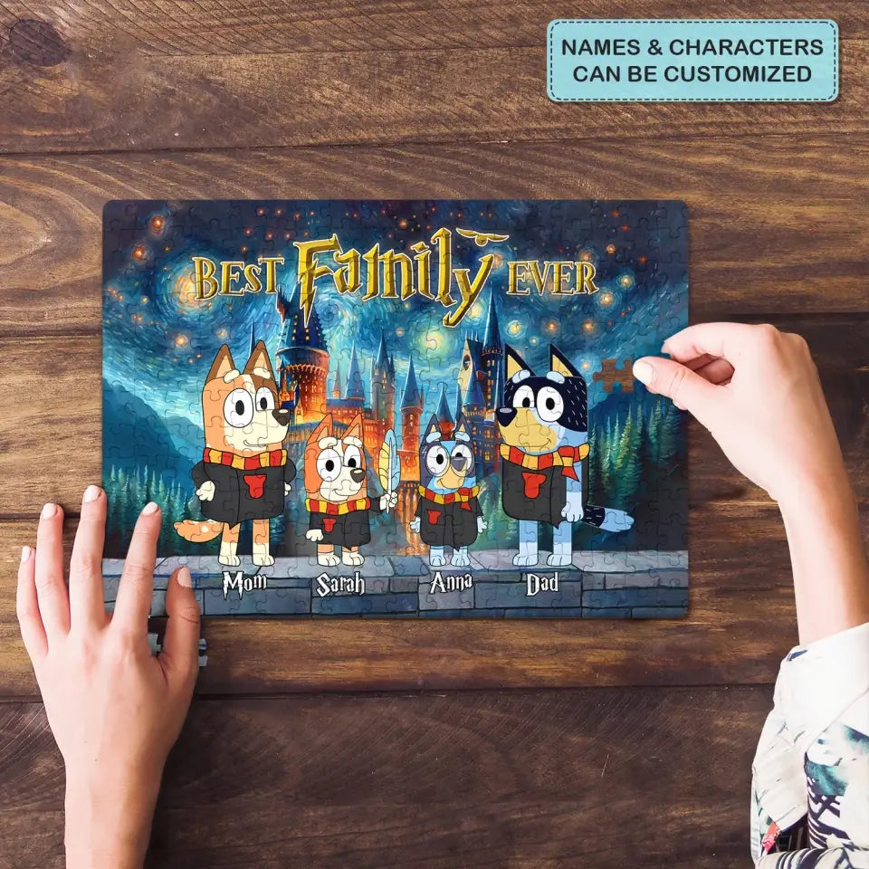 Custom Family Wizard - Personalized Custom Jigsaw Puzzle - Gift For Family Members