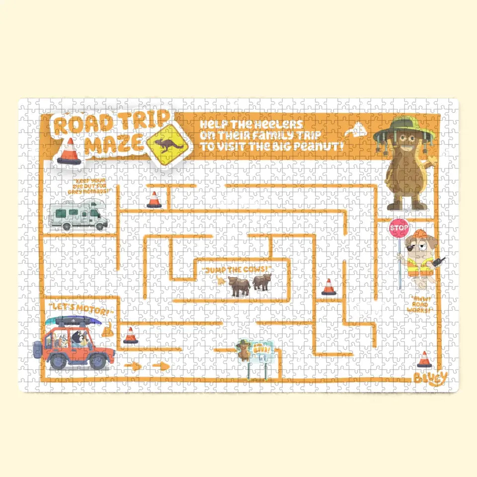 Road Trip For Heeler - Personalized Custom Jigsaw Puzzle - Gift For Family Members, Kids