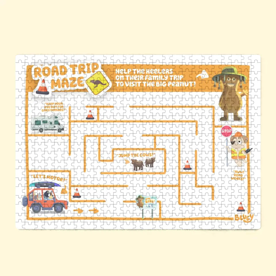 Road Trip For Heeler - Personalized Custom Jigsaw Puzzle - Gift For Family Members, Kids