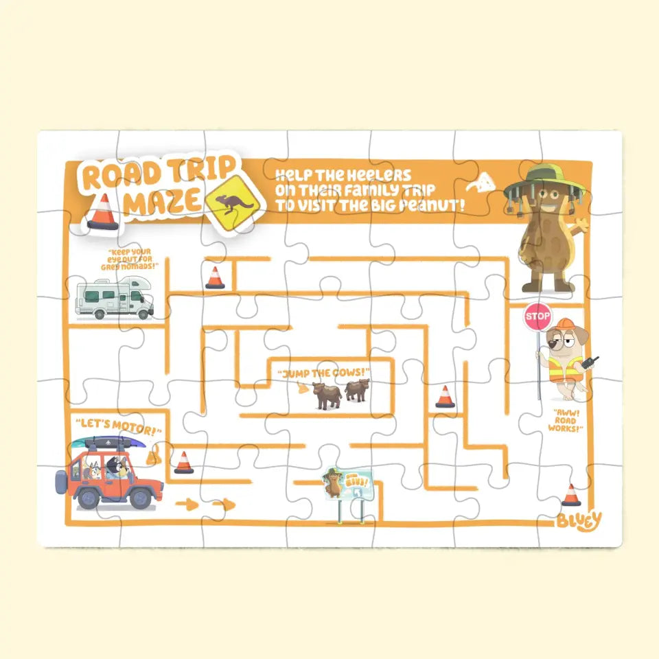 Road Trip For Heeler - Personalized Custom Jigsaw Puzzle - Gift For Family Members, Kids