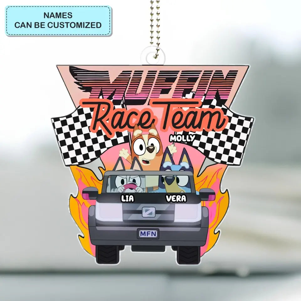Race Team - Personalized Custom Car Hanging Ornament - Gift For Friends, Besties