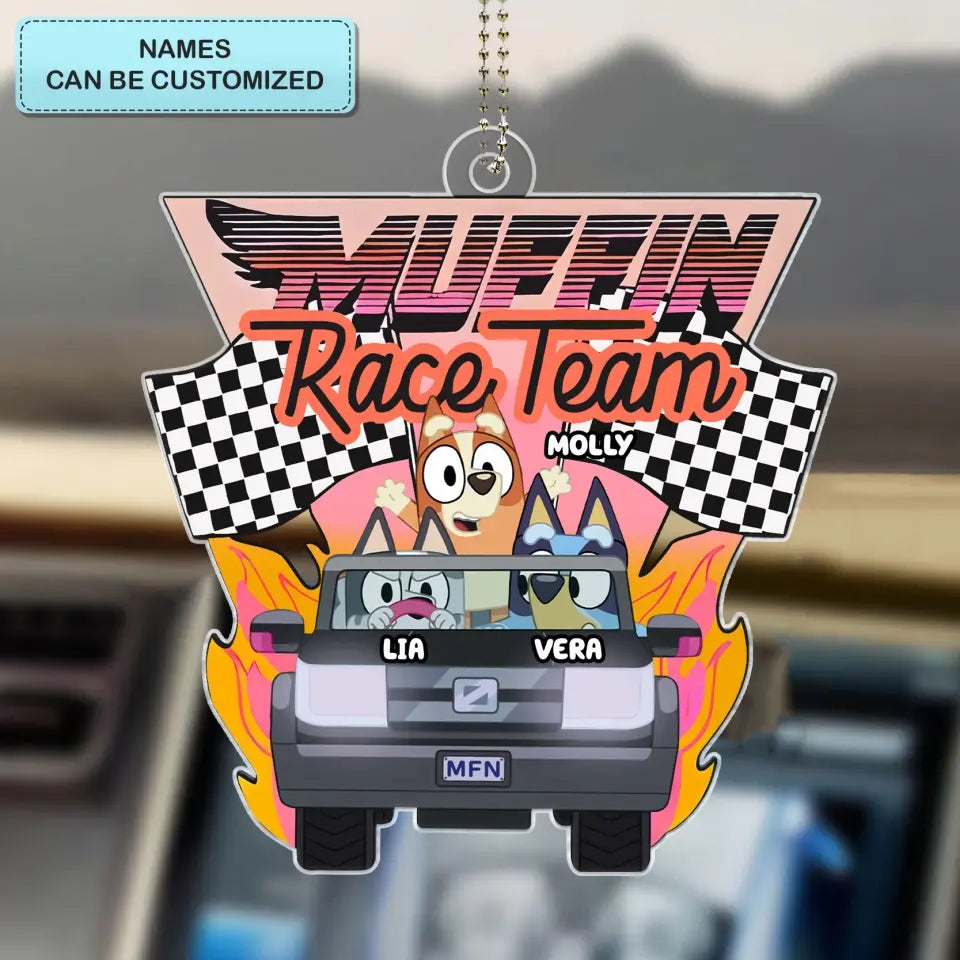 Race Team - Personalized Custom Car Hanging Ornament - Gift For Friends, Besties