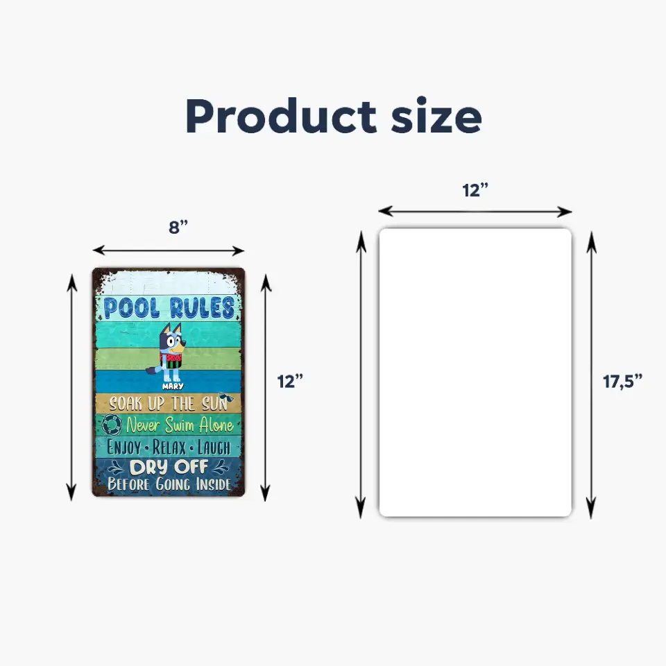 Pool Rules - Personalized Custom Metal Sign - Summer Gift For Family Members