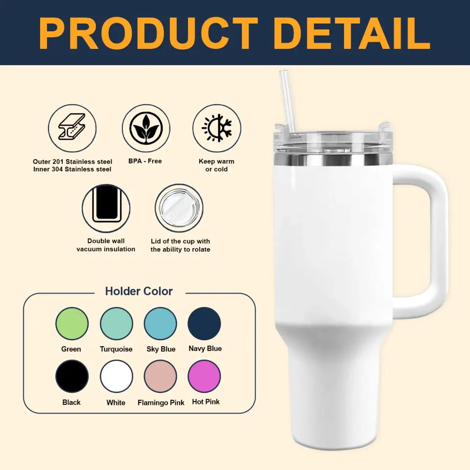 It's Okay To Feel All The Feel - Personalized Custom Tumbler With Handle - Gift For Friends, Family Members