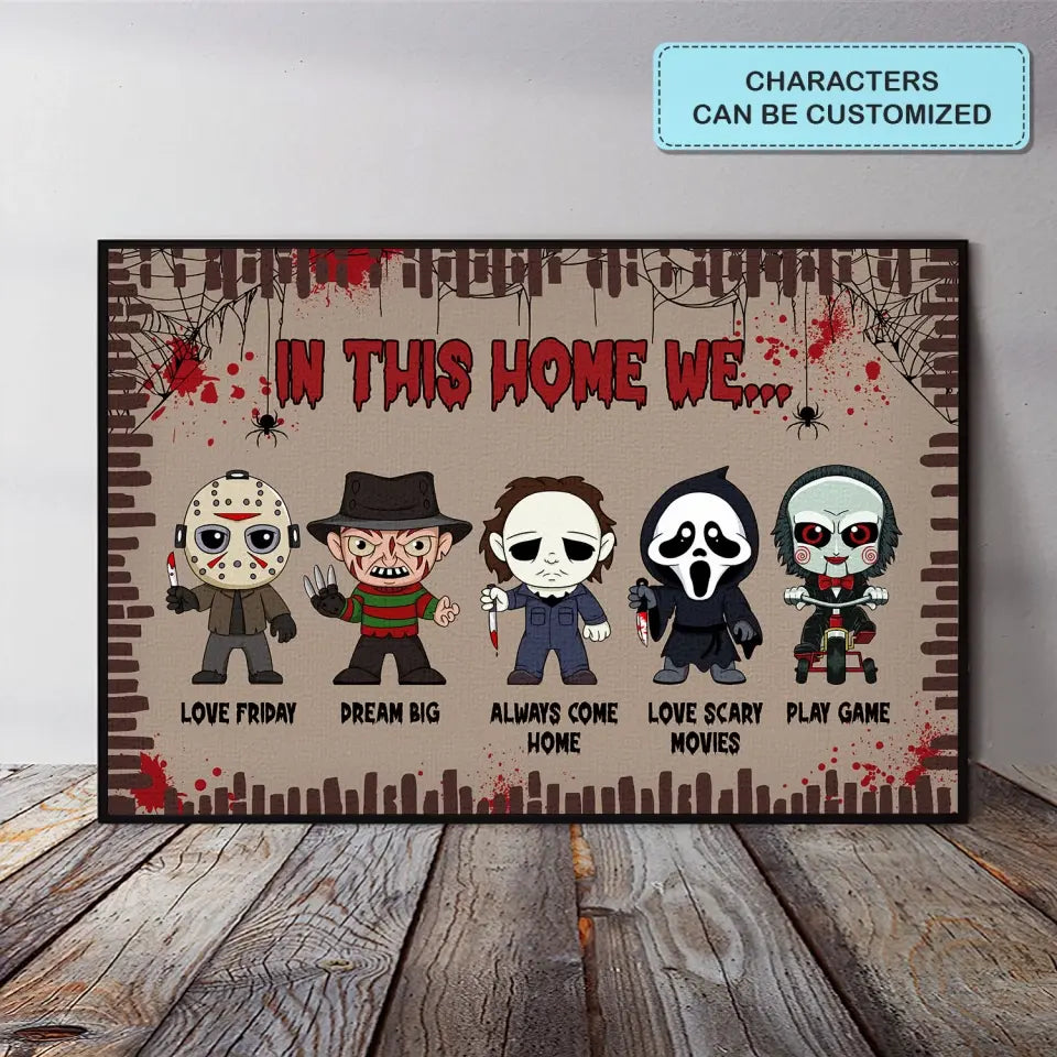 In This Home We - Personalized Custom Canvas/ Poster - Halloween Gift For Family Members