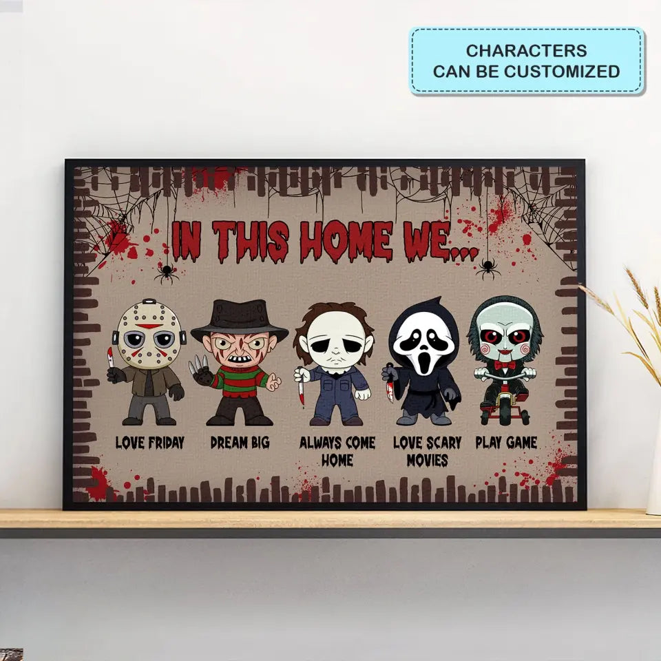 In This Home We - Personalized Custom Canvas/ Poster - Halloween Gift For Family Members
