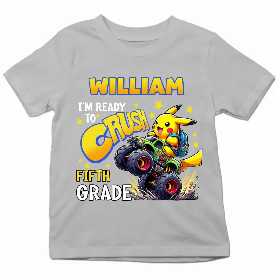 I'm Ready Crush Kinder Garten - Personalized Custom Youth T-shirt - Birthday, Back To School, Kindergarten, First, Second, Third, Fourth, Fifth Grade, Pre-K Gift For Kids