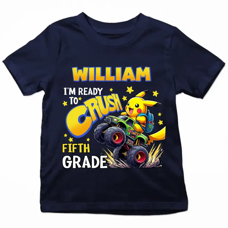I'm Ready Crush Kinder Garten - Personalized Custom Youth T-shirt - Birthday, Back To School, Kindergarten, First, Second, Third, Fourth, Fifth Grade, Pre-K Gift For Kids