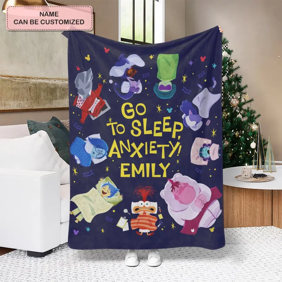 Go To Sleep Anxiety - Personalized Custom Blanket - Gift For Kids, Family Members