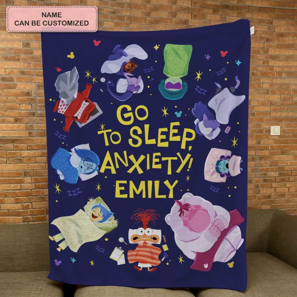 Go To Sleep Anxiety - Personalized Custom Blanket - Gift For Kids, Family Members