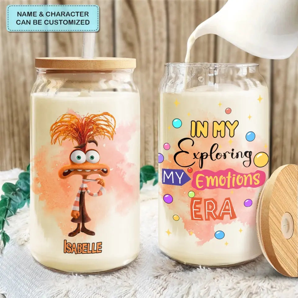In My Exploring Emotion Era - Personalized Custom Glass Can - Gift For Kids, Friends, Family Member