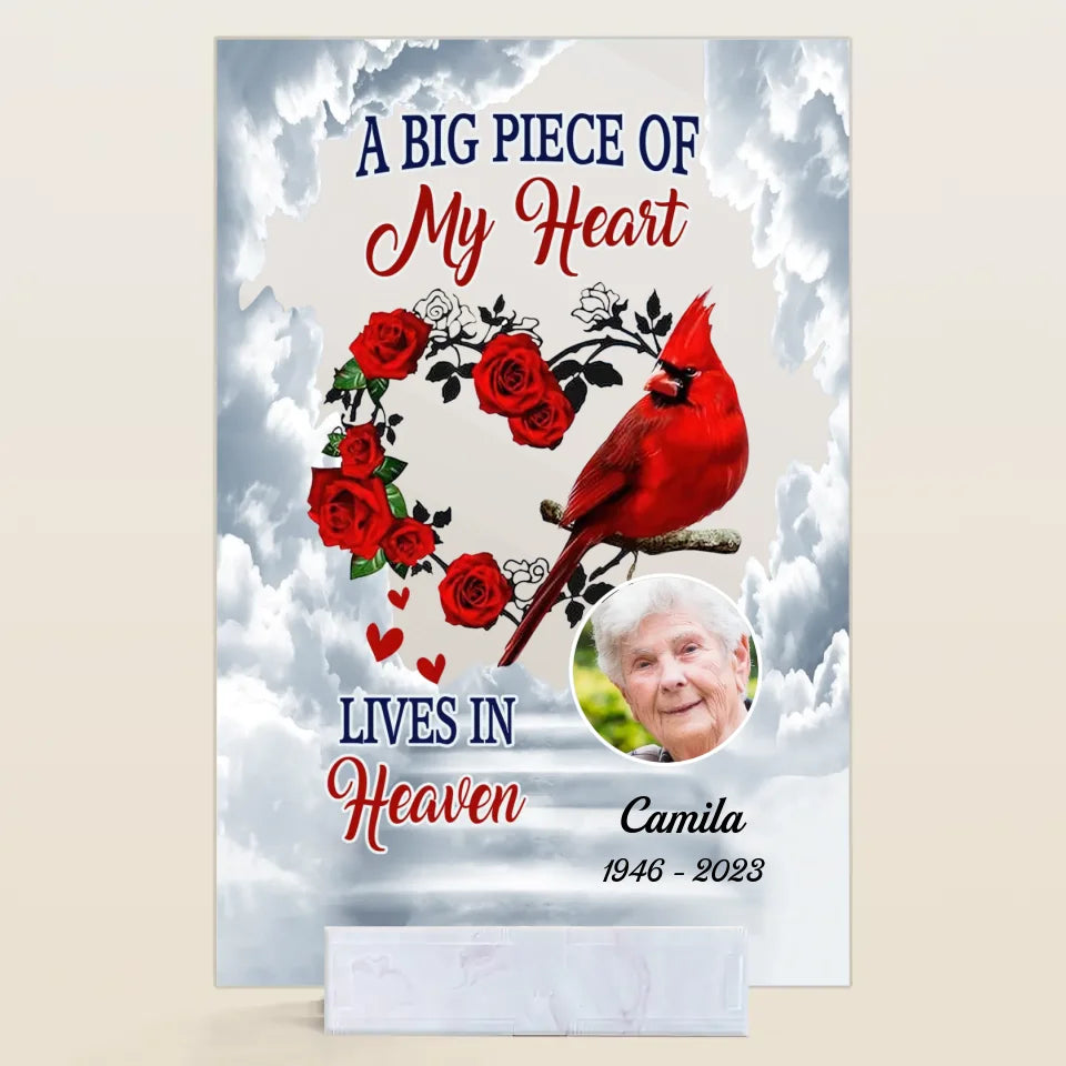 Personalized Acrylic Plaque - Gift For Family Member - A Big Piece Of My Heart