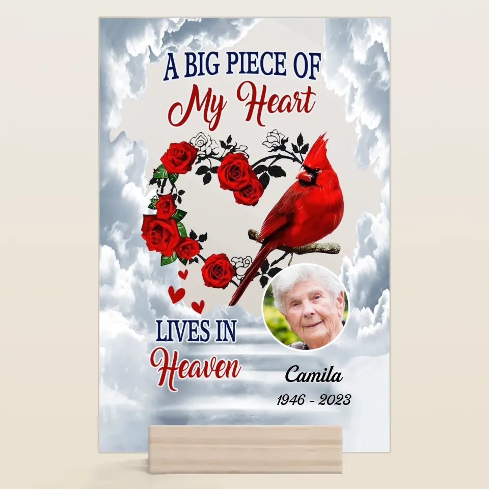Personalized Acrylic Plaque - Gift For Family Member - A Big Piece Of My Heart