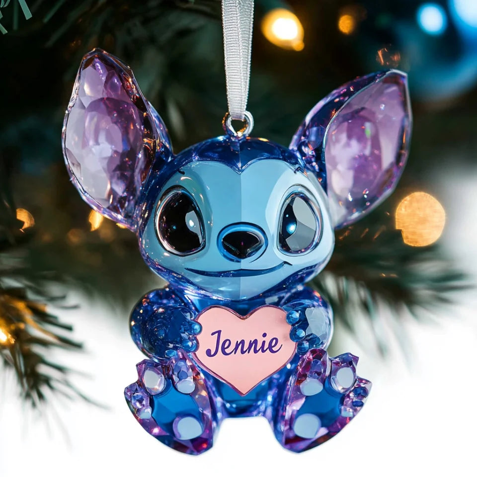 Sparkle Blue - Personalized Mica Ornament - Gift for Family Members