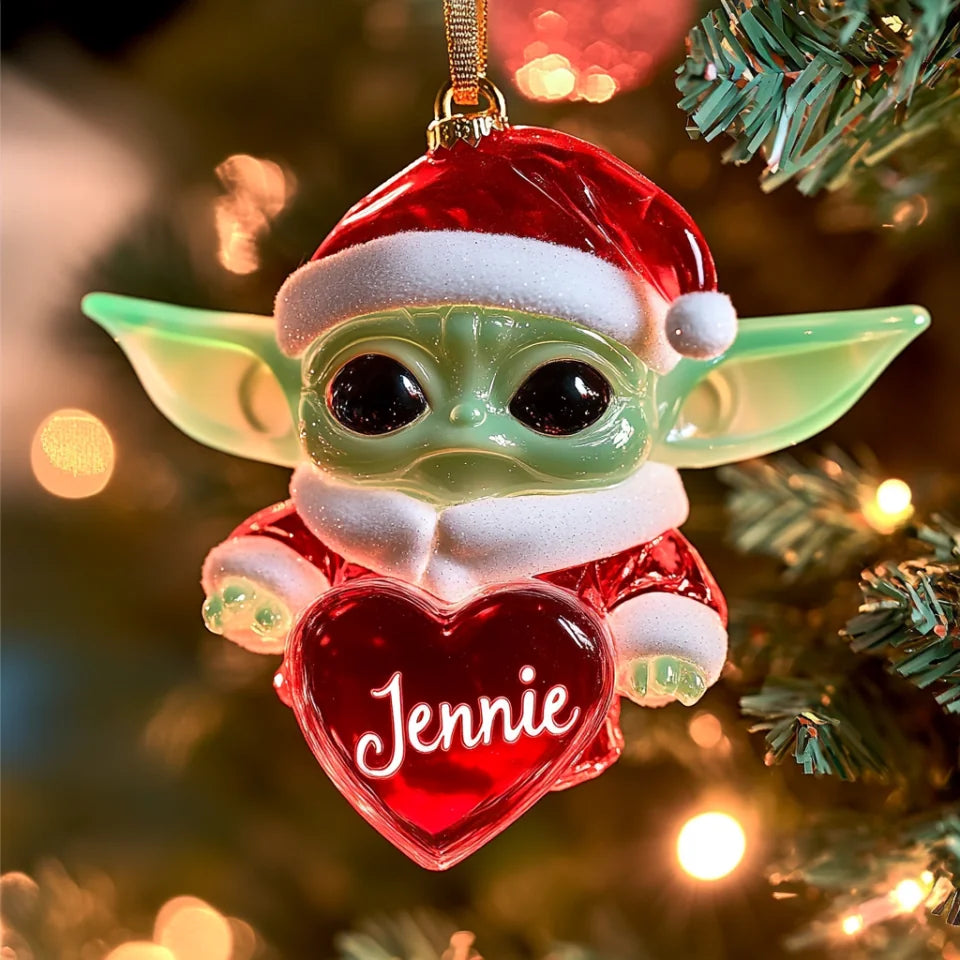 Festive Star Wanderer - Personalized Mica Ornament - Gift For Family Members