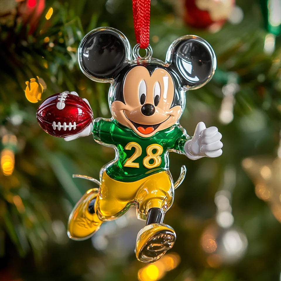 Football Frenzy - Personalized Mica Ornament - Gift For Family Members