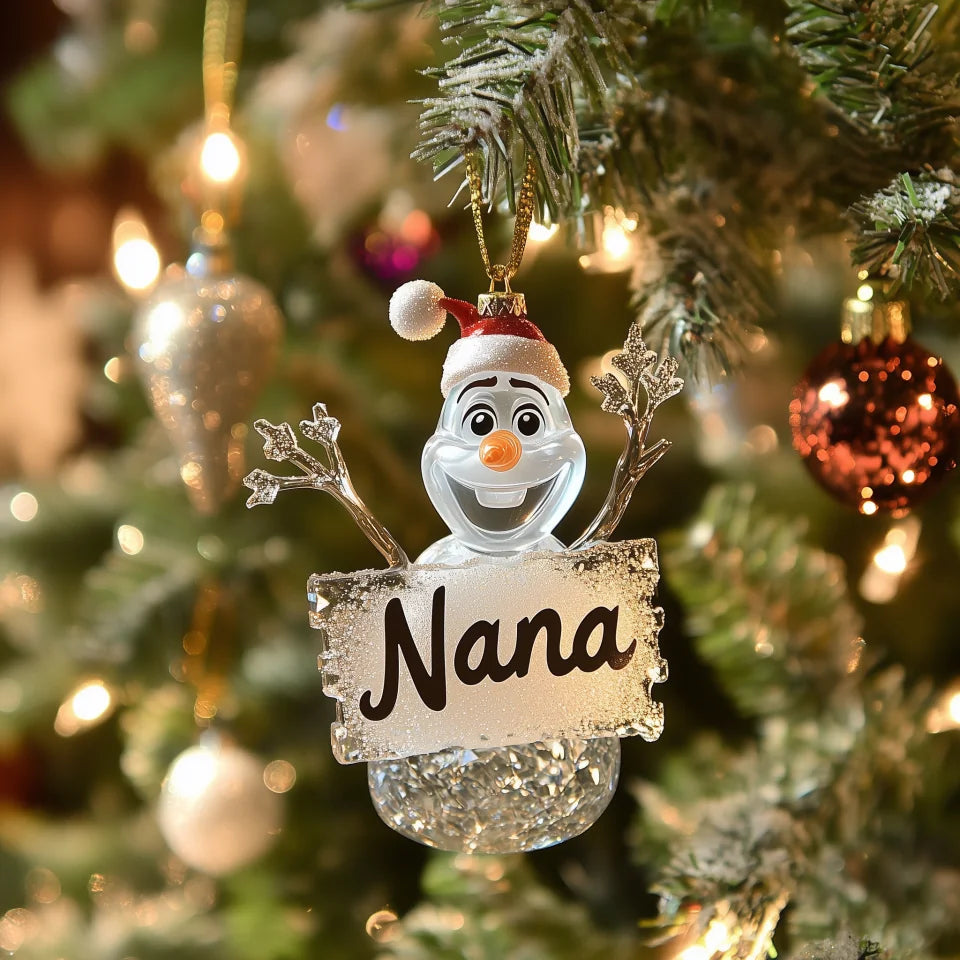 Nana Winter Joy - Personalized Mica Ornament - Gift For Grandma, Family Members