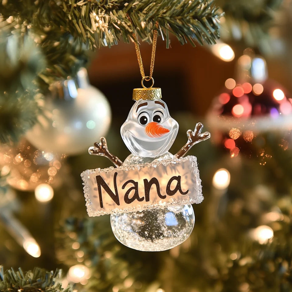 Grandkids Frosty Delight - Personalized Mica Ornament - Gift For Grandma, Family Members
