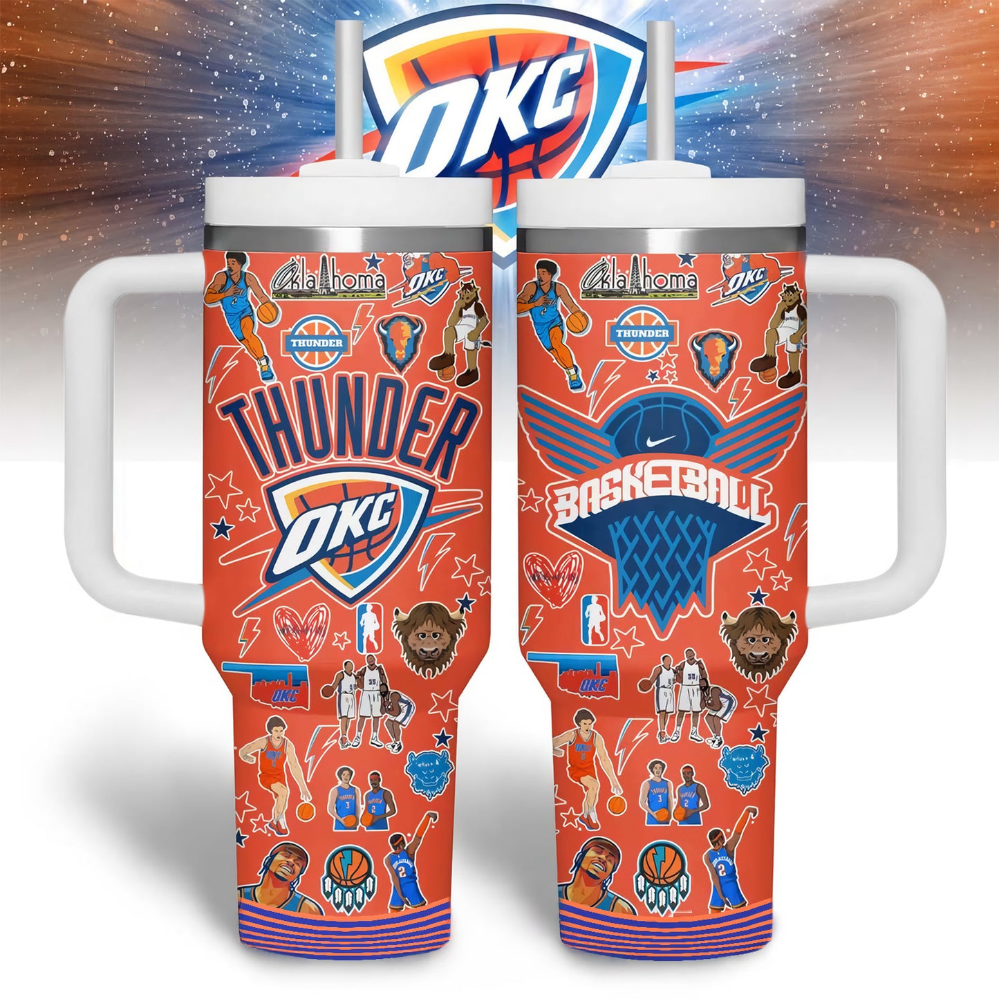 Basketball Lovers - Tumbler With Handle OKC 07