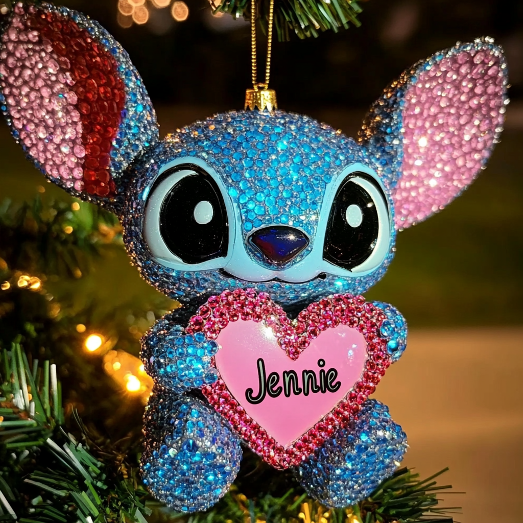 Lovey Blue - Personalized Mica Ornament - Gift for Family Members