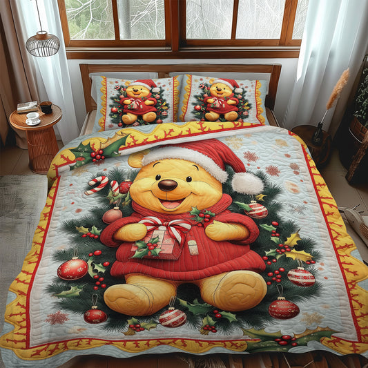 Sweet Honey Hug 3-Piece Quilted Bedding Set NCU0LT071