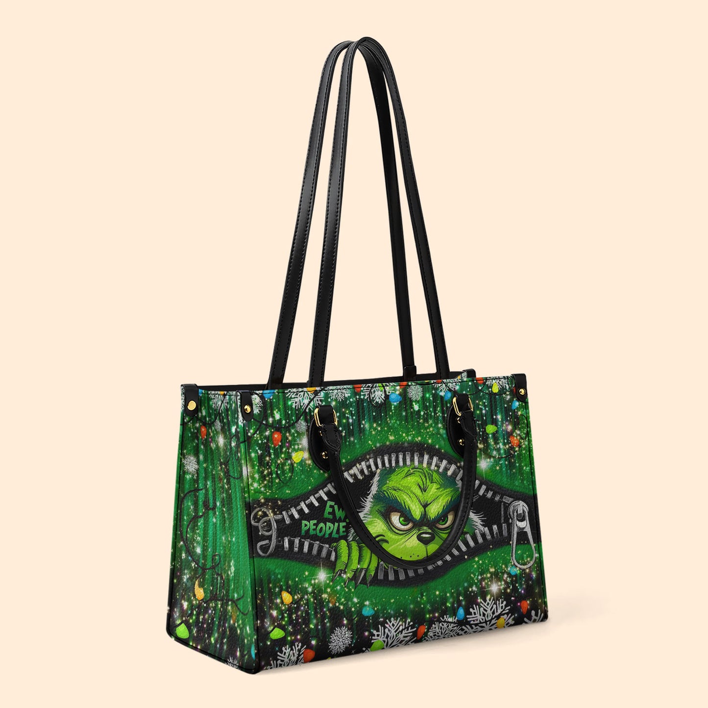 Eww People Christmas Vibe Premium Leather Handbag NCU0TL001