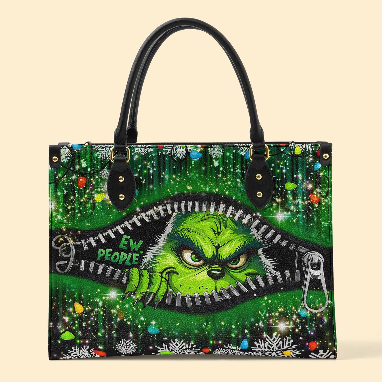 Eww People Christmas Vibe Premium Leather Handbag NCU0TL001