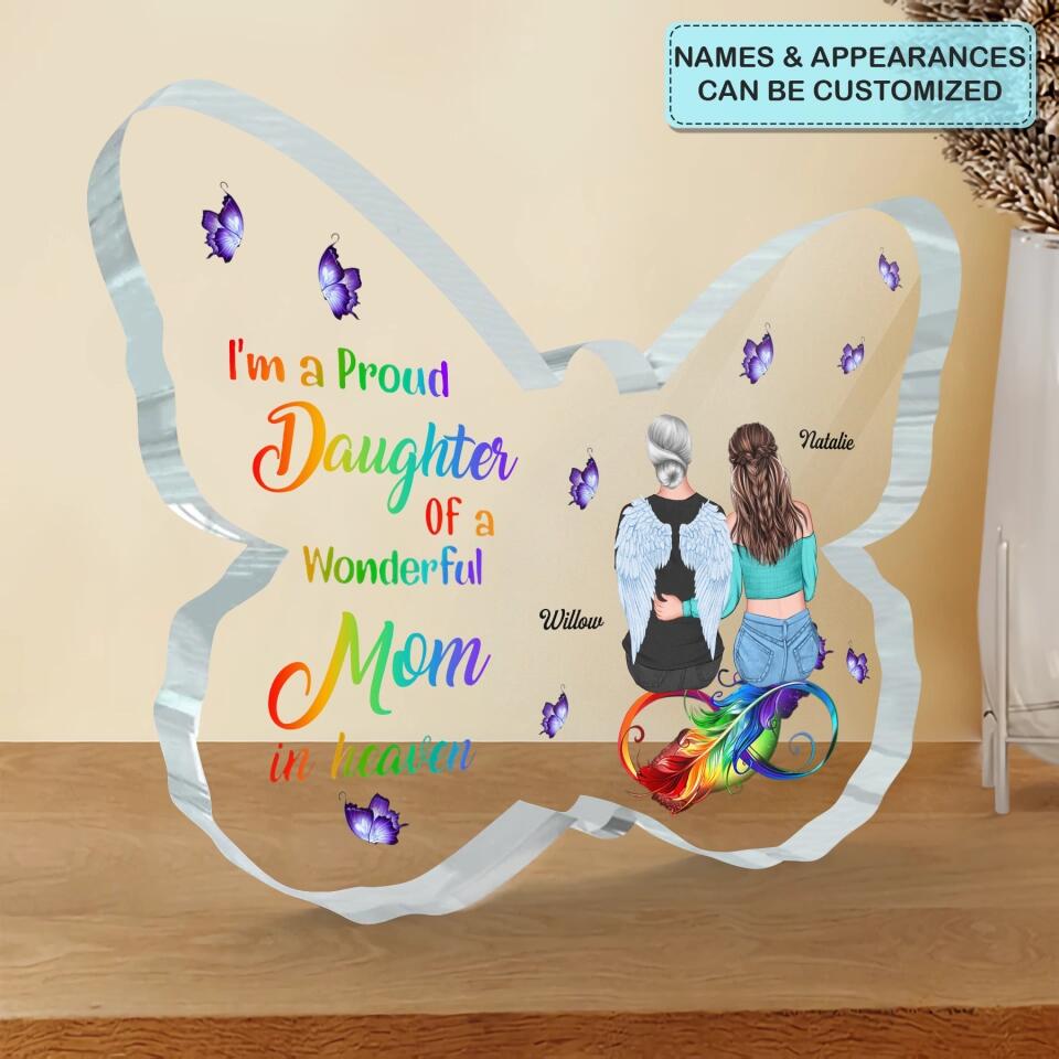 Personalized Butterfly Acrylic Plaque - Gift For Mom - Wonderful Mom In Heaven