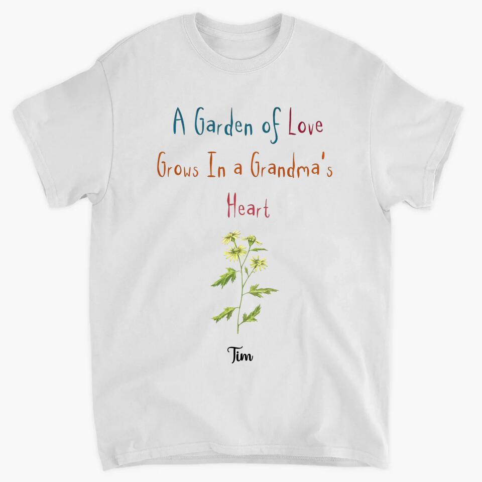 Personalized T-Shirt - Gift For Grandma - Garden Of Love