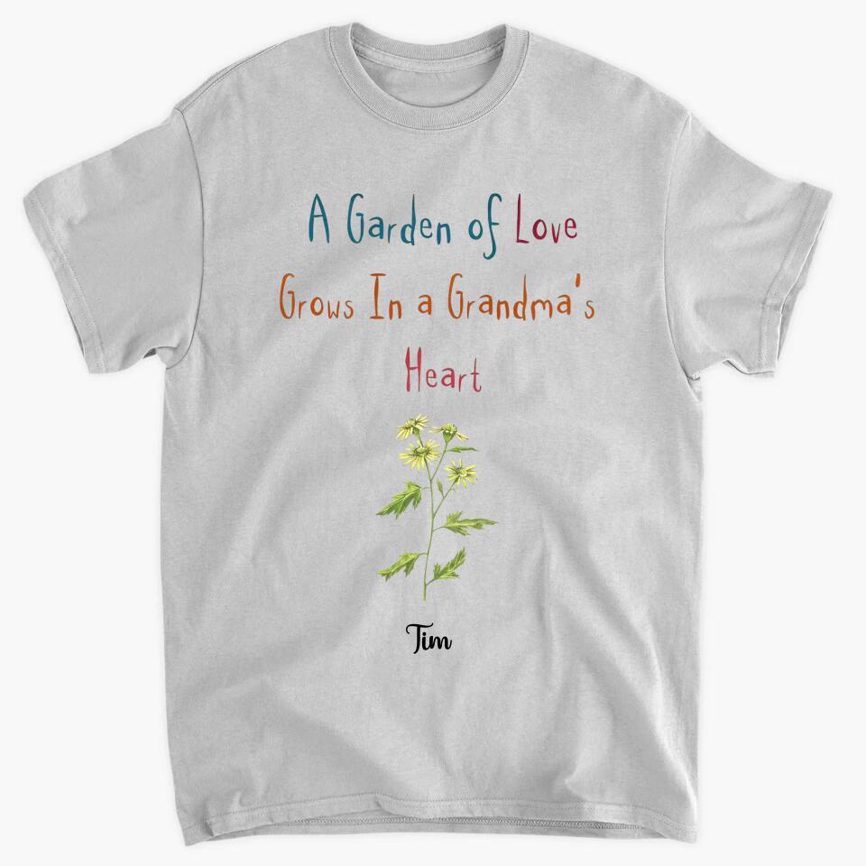 Personalized T-Shirt - Gift For Grandma - Garden Of Love