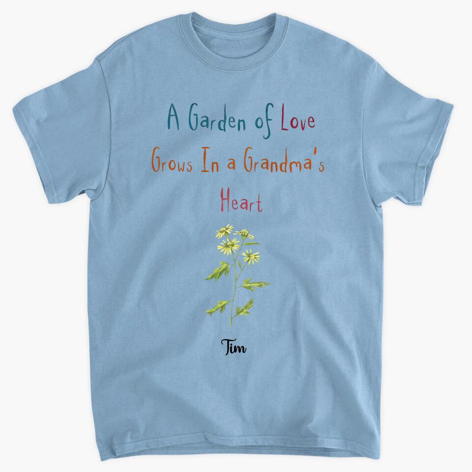 Personalized T-Shirt - Gift For Grandma - Garden Of Love