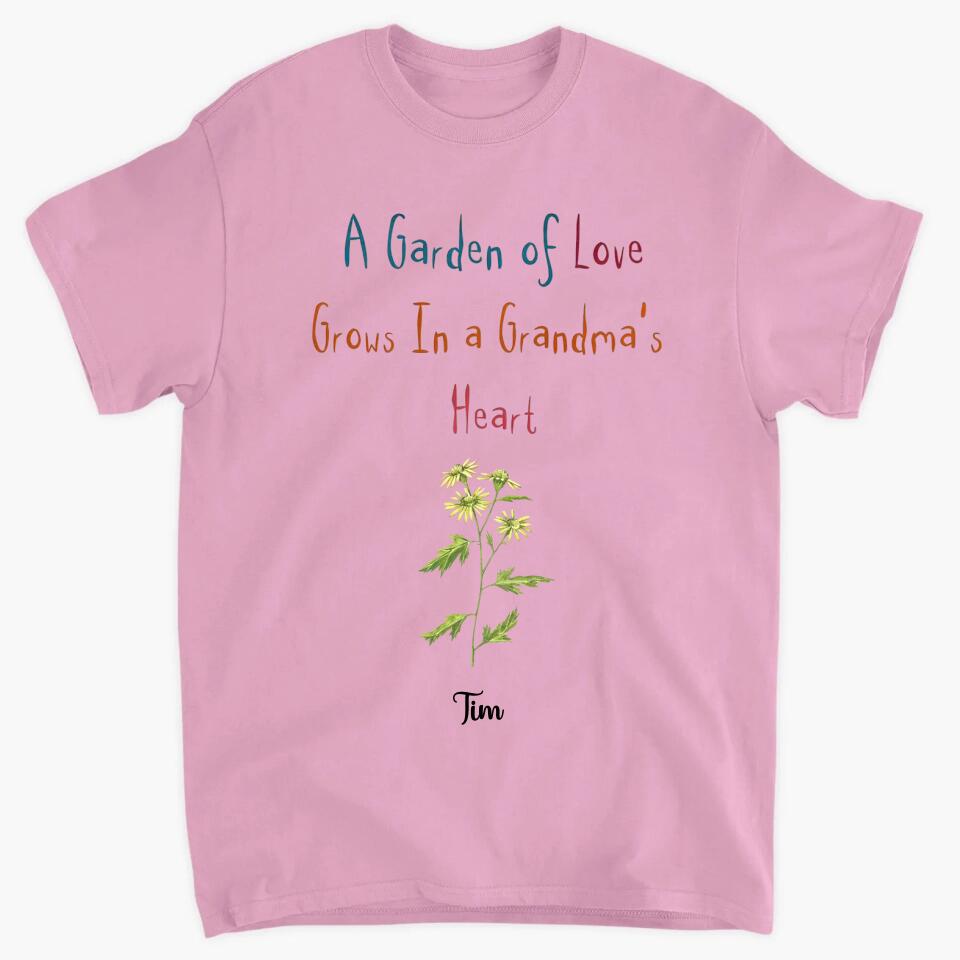 Personalized T-Shirt - Gift For Grandma - Garden Of Love