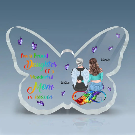 Personalized Butterfly Acrylic Plaque - Gift For Mom - Wonderful Mom In Heaven