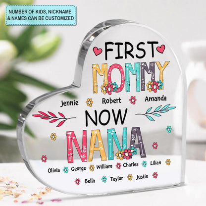 Heart-shaped Acryllic Plaque - Family - First Mom Now Grandma