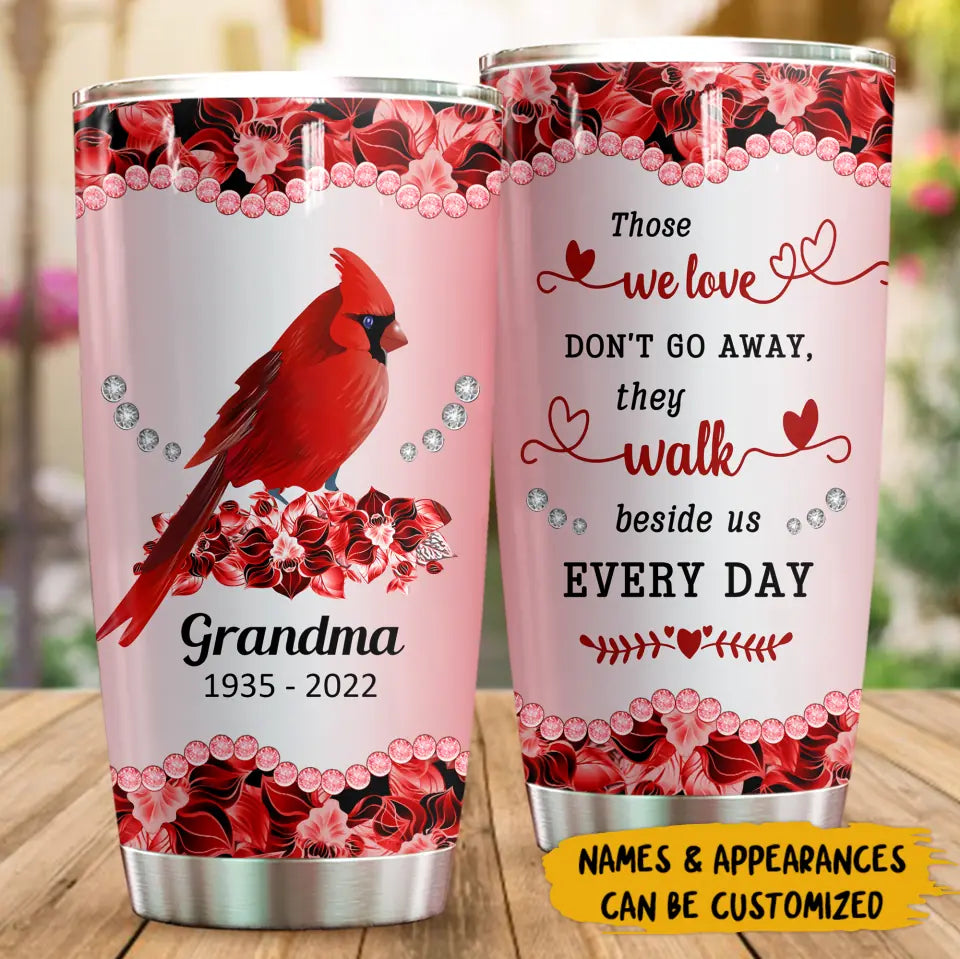 Personalized Tumbler - Gift For Grandma - Grandma Cardinal Memorial