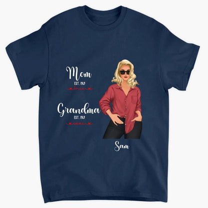 Personalized T-Shirt - Gift For Grandma & Mother - Mom Grandma Est