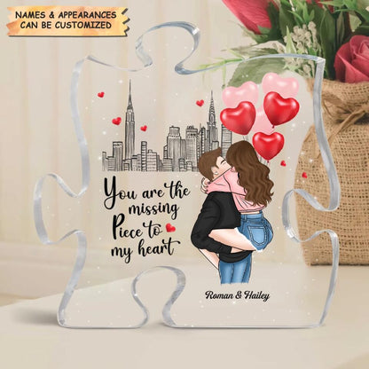 Personalized Puzzle Acrylic Plaque - Gift For Couple - The Missing Piece To My Heart